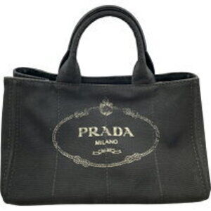 Prada Canapa Black Canvas Shoulder Bag GD